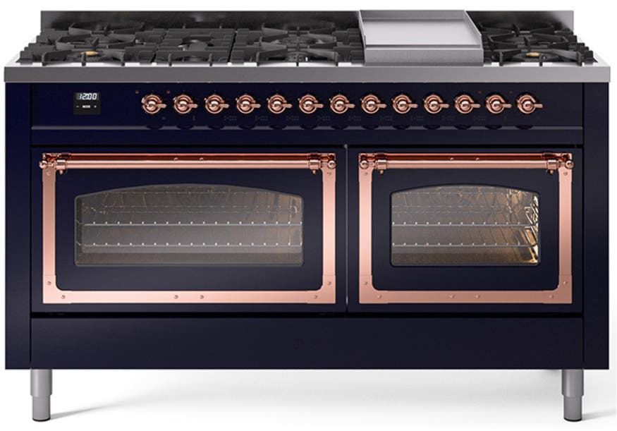 Ilve UN60FNMPMBP Midnight Blue With Copper Knobs, Natural Gas