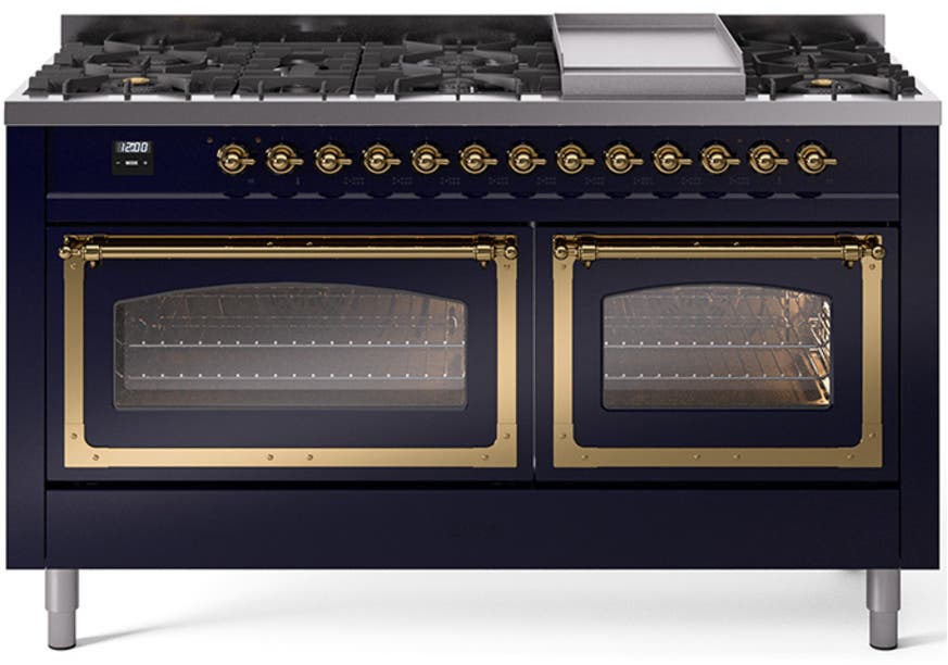 Ilve UN60FNMPMBG Midnight Blue With Brass Knobs, Natural Gas