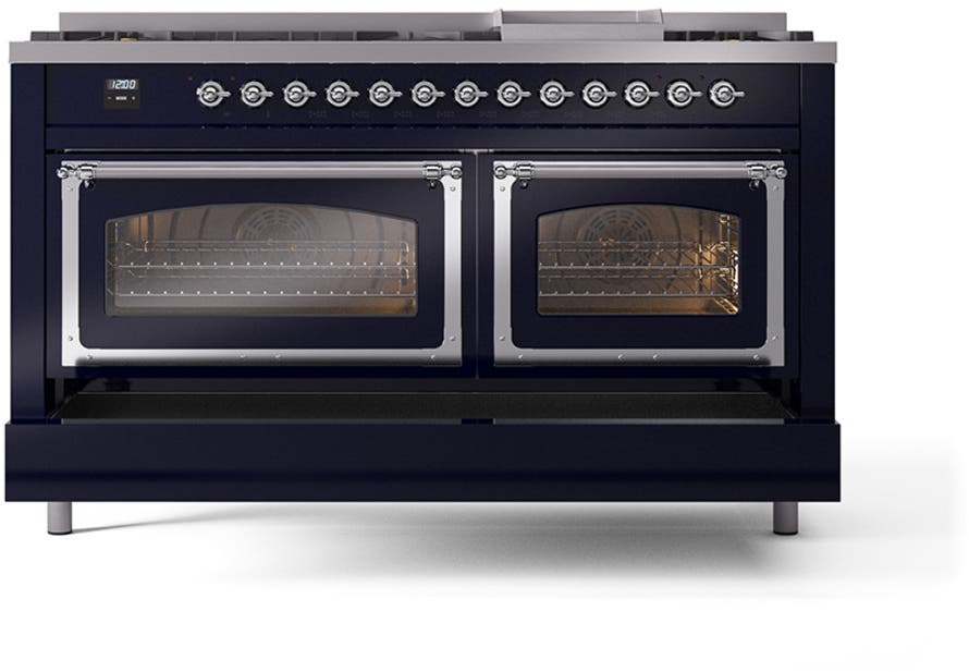 Ilve UN60FNMPMBC Midnight Blue With Chrome Knobs, Natural Gas