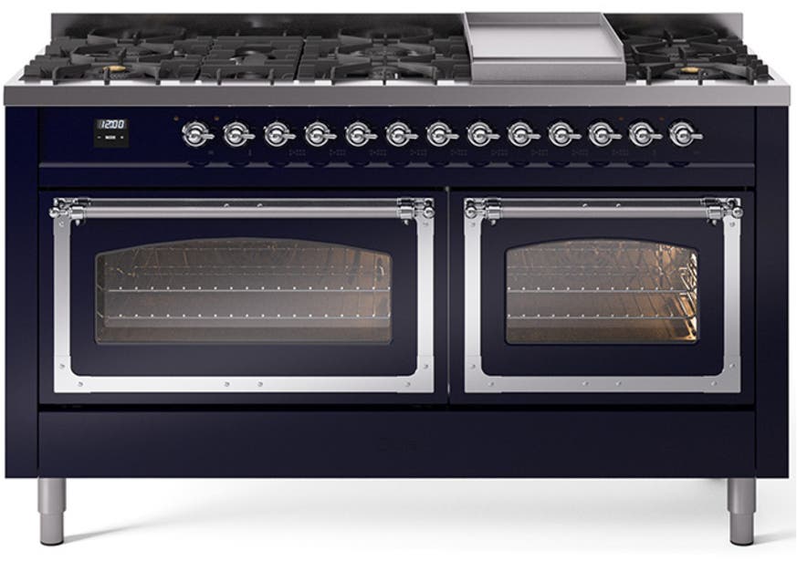 Ilve UN60FNMPMBC Midnight Blue With Chrome Knobs, Natural Gas