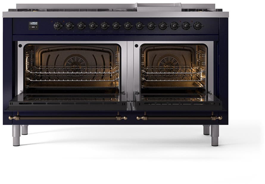 Ilve UN60FNMPMBBLP Midnight Blue With Bronze Knobs, Liquid Propane