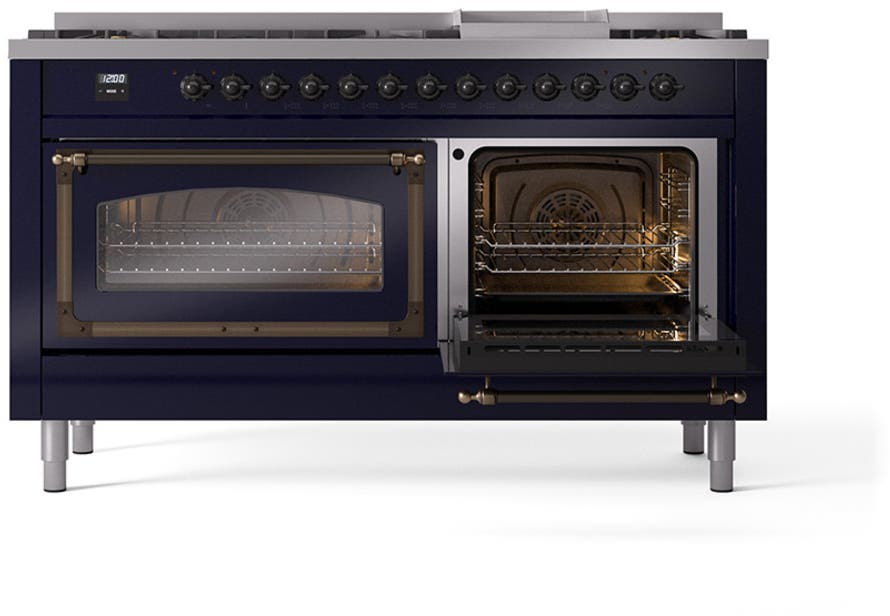 Ilve UN60FNMPMBBLP Midnight Blue With Bronze Knobs, Liquid Propane