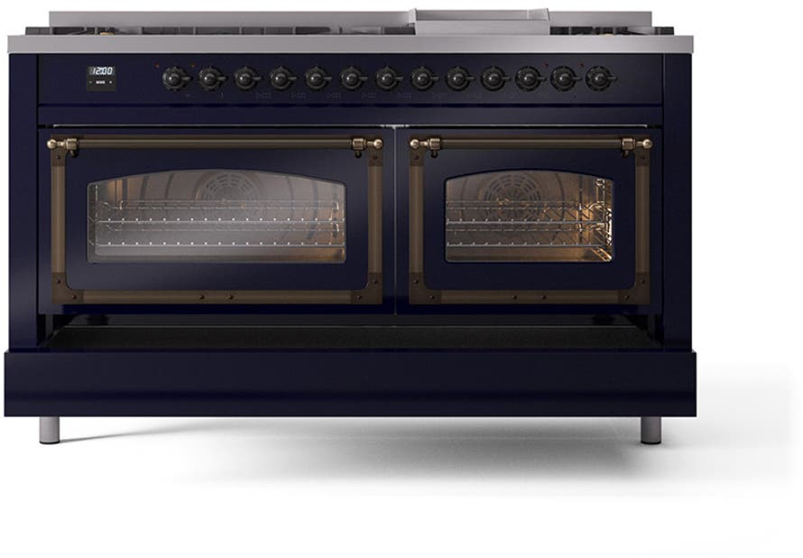 Ilve UN60FNMPMBBLP Midnight Blue With Bronze Knobs, Liquid Propane