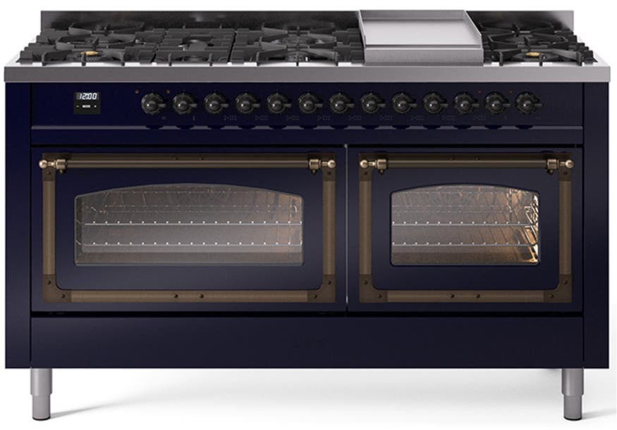 Ilve UN60FNMPMBBLP Midnight Blue With Bronze Knobs, Liquid Propane
