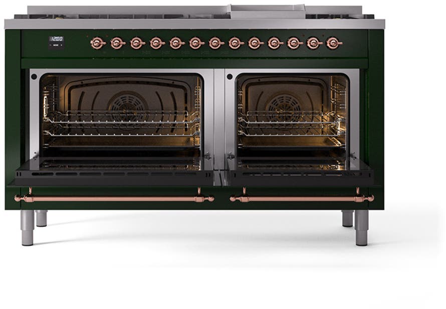 Ilve UN60FNMPEGPLP Emerald Green With Copper Knobs, Liquid Propane