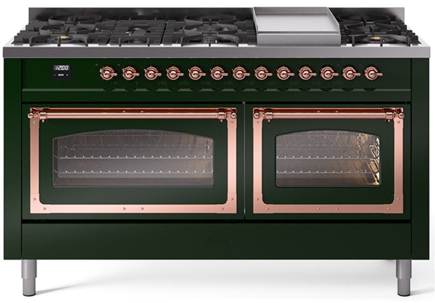 Ilve UN60FNMPEGPLP Emerald Green With Copper Knobs, Liquid Propane