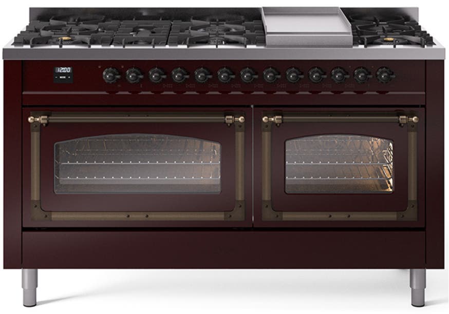 Ilve UN60FNMPBUBLP Burgundy With Bronze Knobs, Liquid Propane