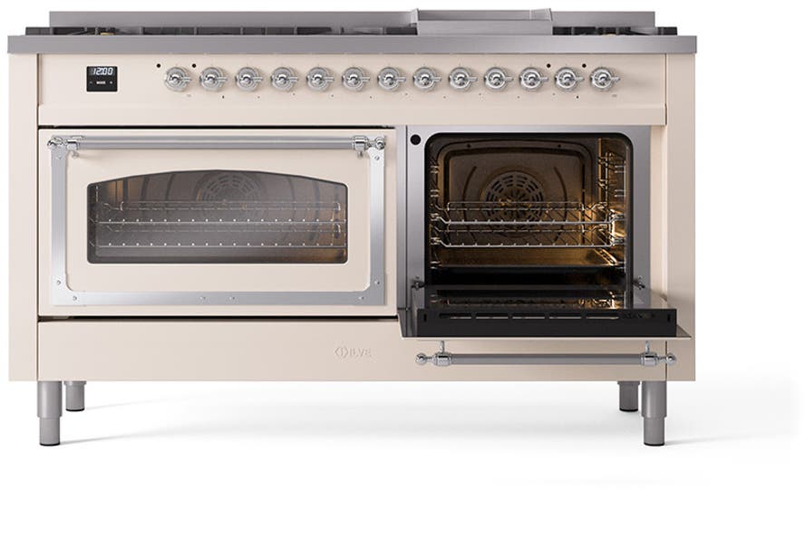 Ilve UN60FNMPAWC Antique White With Chrome Knobs, Natural Gas