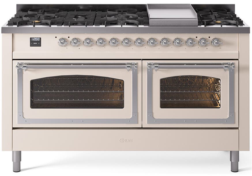 Ilve UN60FNMPAWC Antique White With Chrome Knobs, Natural Gas