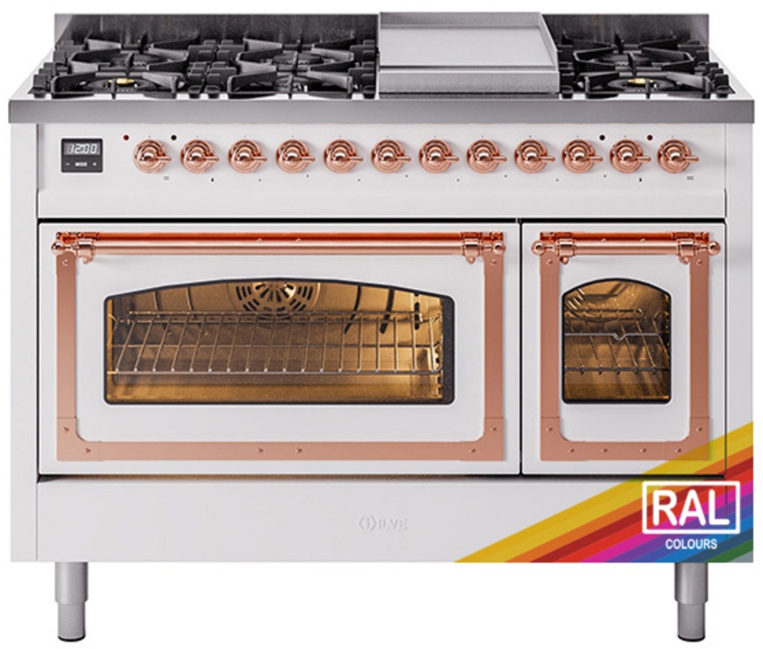 Ilve UN48FNMPRAPLP Ral Custom Color With Copper Knobs, Liquid Propane