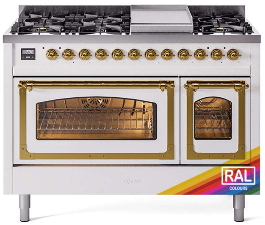 Ilve UN48FNMPRAG Ral Custom Color With Brass Knobs, Natural Gas