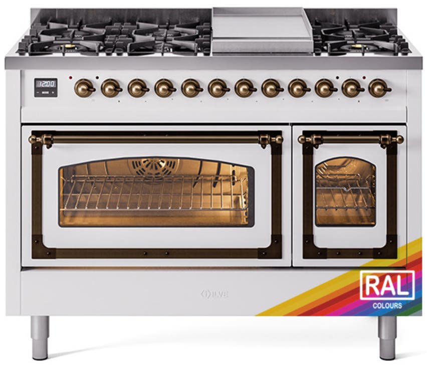 Ilve UN48FNMPRAB Ral Custom Color With Bronze Knobs, Natural Gas