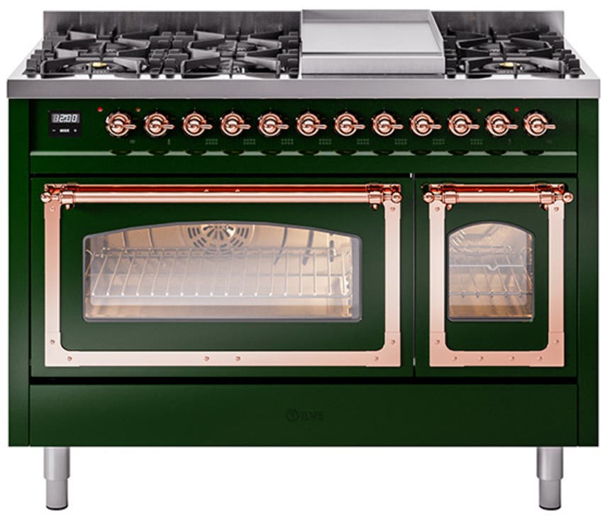 Ilve UN48FNMPEGPLP Emerald Green With Copper Knobs, Liquid Propane