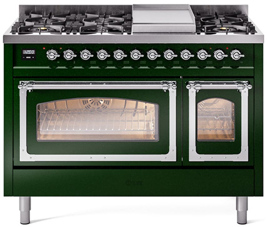 Ilve UN48FNMPEGC Emerald Green With Chrome Knobs, Natural Gas