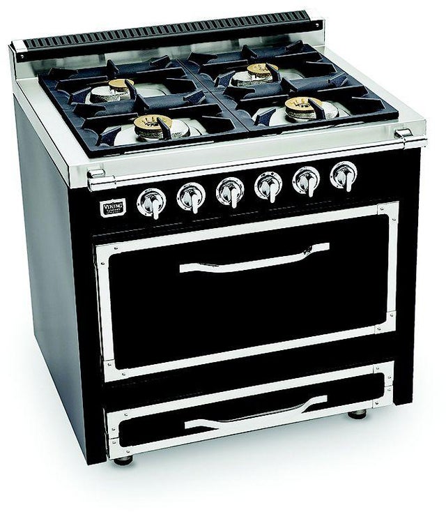 Viking TVDR3614BDA 36 Inch Freestanding Gas Range with 4 Sealed Burne...