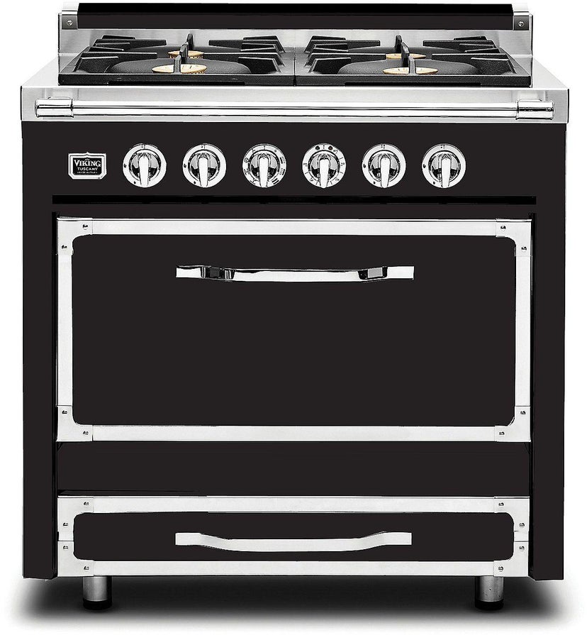 Viking TVDR3614BON 36 Inch Freestanding Gas Range with 4 Sealed Burne...