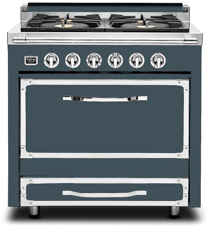 Viking TVDR3614BSQ 36 Inch Freestanding Gas Range with 4 Sealed Burne...