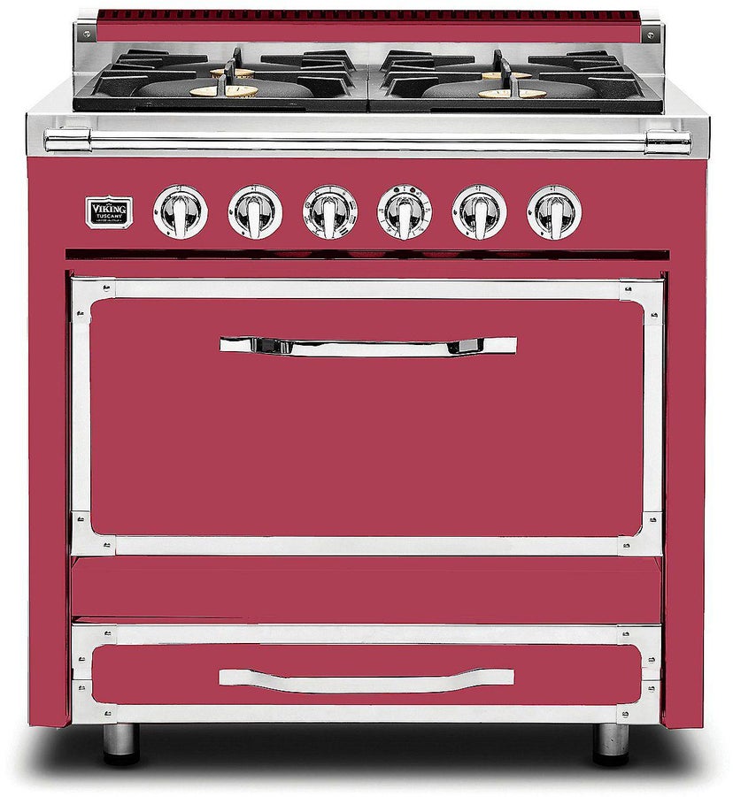 Viking TVDR3614BVA 36 Inch Freestanding Gas Range with 4 Sealed Burne...