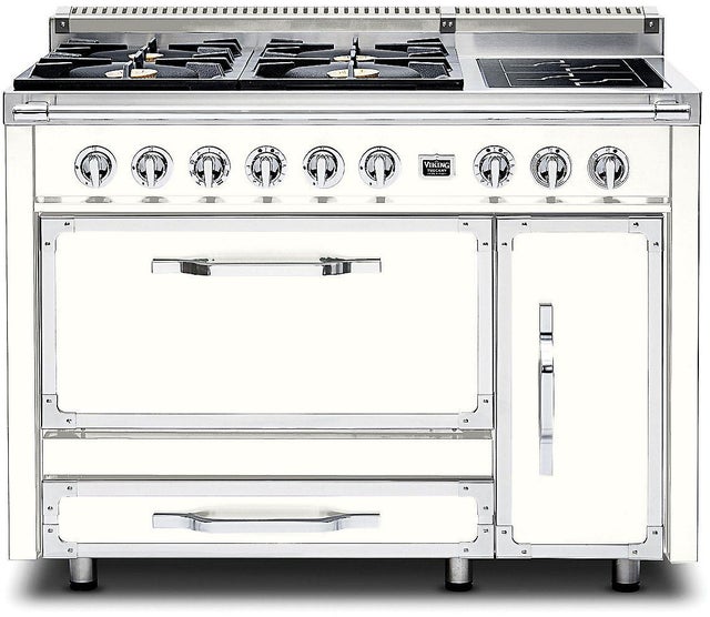 Viking TVDR4814IPW 48 Inch Freestanding Gas Range with 4 Sealed Burne...