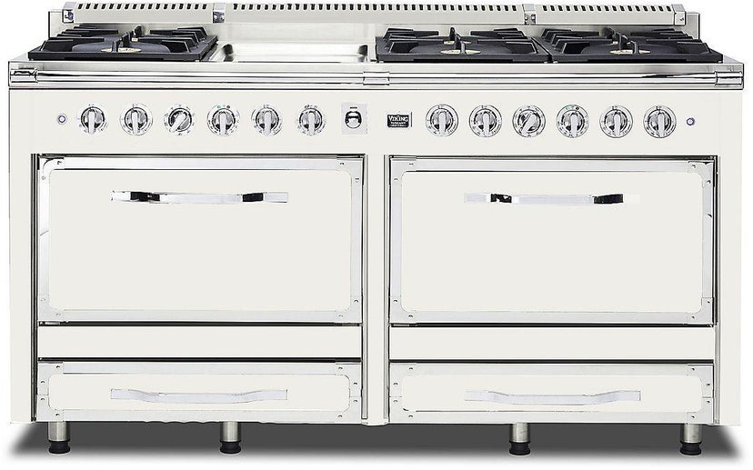 Viking TVDR6616GPW 66 Inch Freestanding Dual Fuel Range with 6 Sealed...