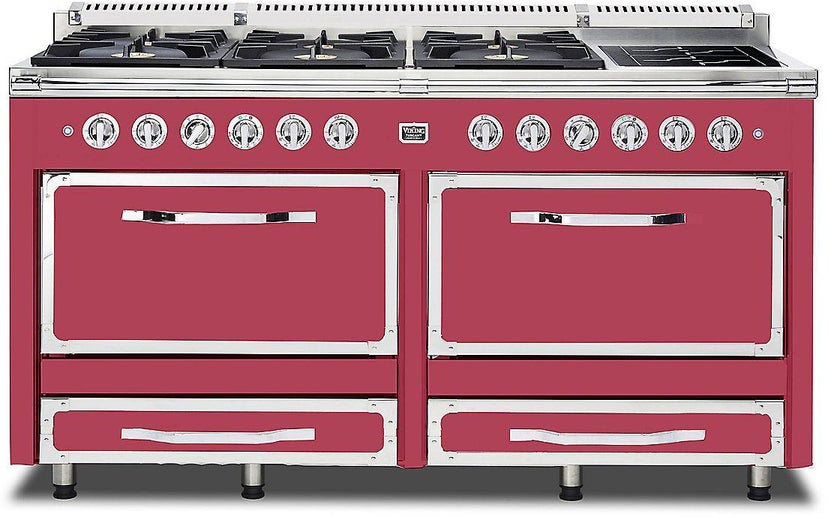 Viking TVDR6616IVA 66 Inch Freestanding Dual Fuel Range with 6 Sealed...