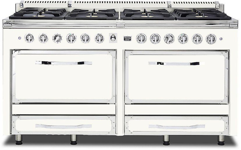 Viking TVDR6618BPW 66 Inch Freestanding Gas Range with 8 Sealed Burne...