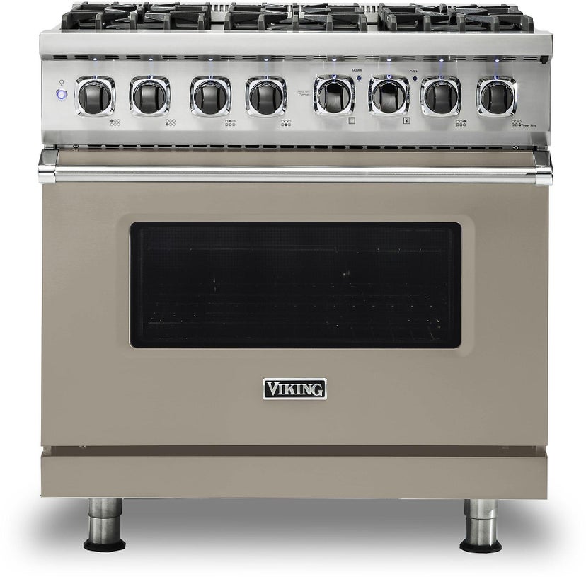 Viking VDR5366BNALP 36 Inch Freestanding Dual Fuel Range with 6 Sealed...