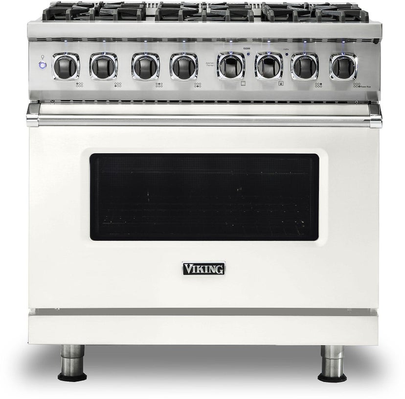 Viking VDR5366BPWLP 36 Inch Freestanding Dual Fuel Range with 6 Sealed...