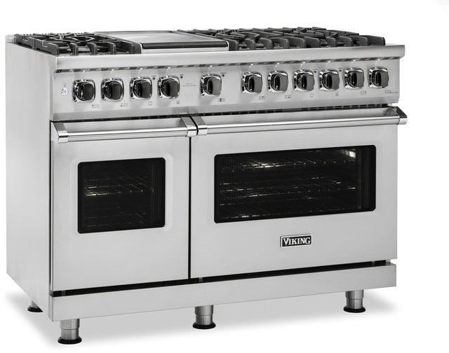 Viking VDR5486GSQLP 48 Inch Freestanding Dual Fuel Range with 6 Sealed...