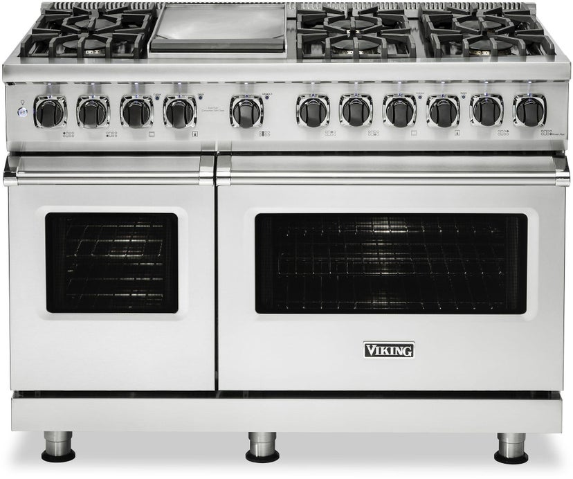 Viking VDR5486GSQLP 48 Inch Freestanding Dual Fuel Range with 6 Sealed...