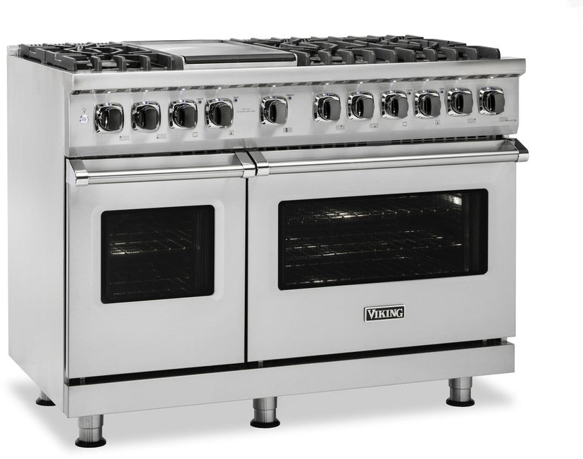 Viking VDR5488BSQ 48 Inch Freestanding Dual Fuel Range with 8 Sealed...