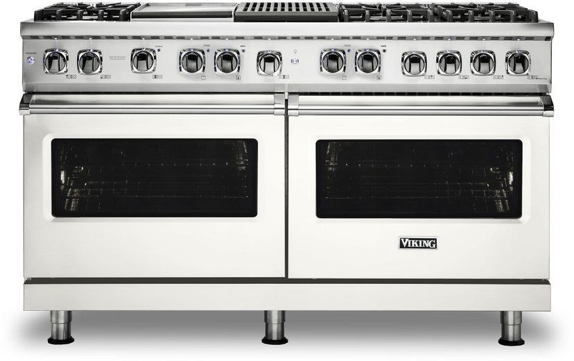 Viking VDR5606GQPW 60 Inch Freestanding Professional Dual Fuel Range ...