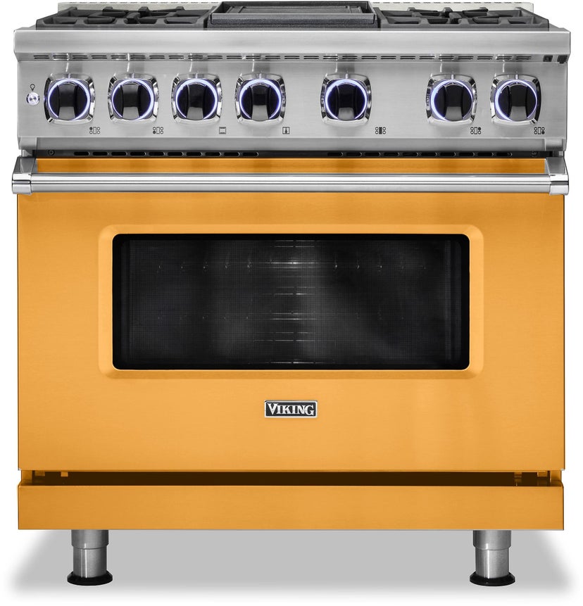 Viking VDR73624GDA 36 Inch Freestanding Dual Fuel Range with 4 Sealed...