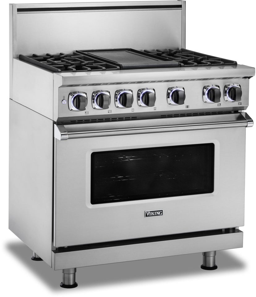 Viking VDR73624GSQ 36 Inch Freestanding Dual Fuel Range with 4 Sealed...