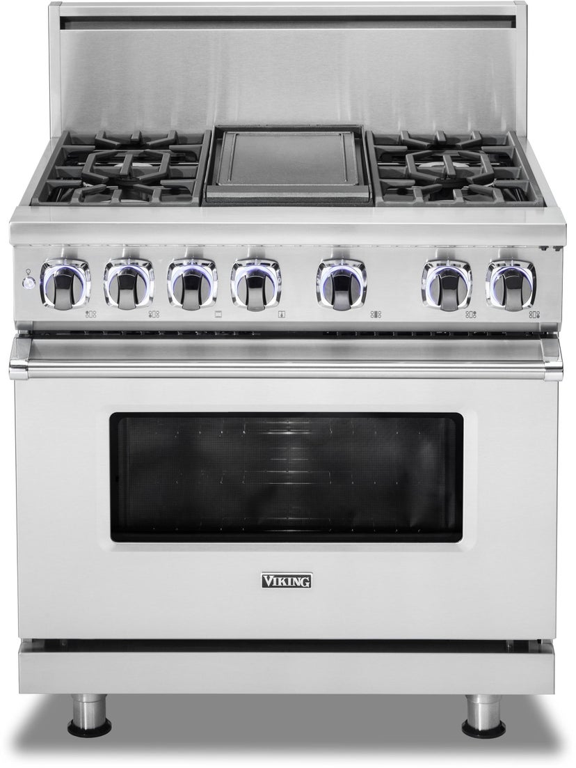 Viking VDR73624GSQ 36 Inch Freestanding Dual Fuel Range with 4 Sealed...