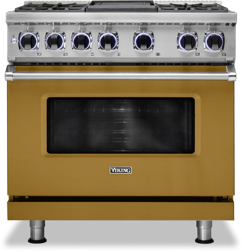 Viking VDR73624GGHLP 36 Inch Freestanding Dual Fuel Range with 4 Sealed...