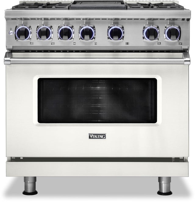 Viking VDR73624GPWLP 36 Inch Freestanding Dual Fuel Range with 4 Sealed...