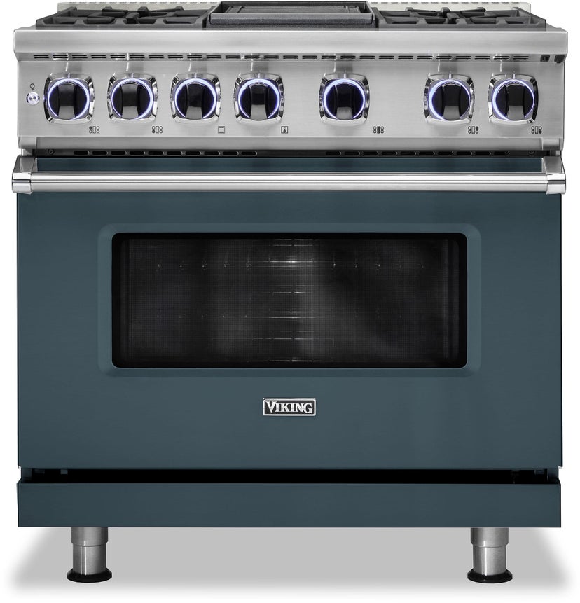 Viking VDR73624GSQ 36 Inch Freestanding Dual Fuel Range with 4 Sealed...