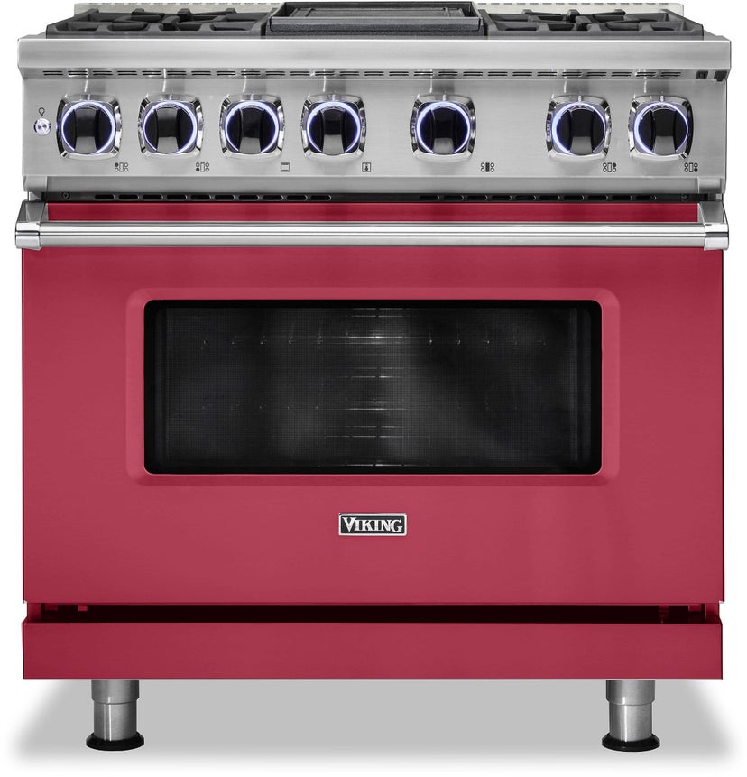 Viking VDR73624GVALP 36 Inch Freestanding Dual Fuel Range with 4 Sealed...