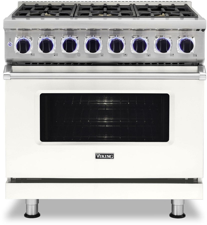 Viking VDR73626BPWLP 36 Inch Freestanding Dual Fuel Range with Sealed B...