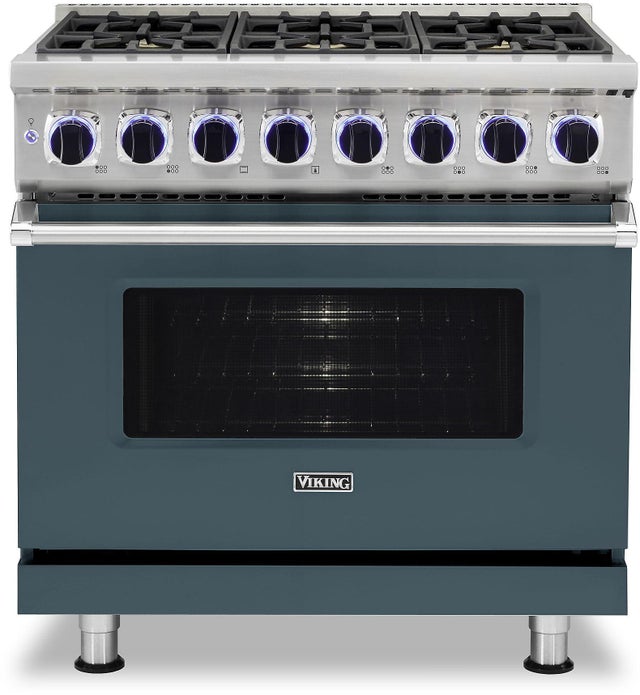 Viking VDR73626BSQLP 36 Inch Freestanding Dual Fuel Range with Sealed B...