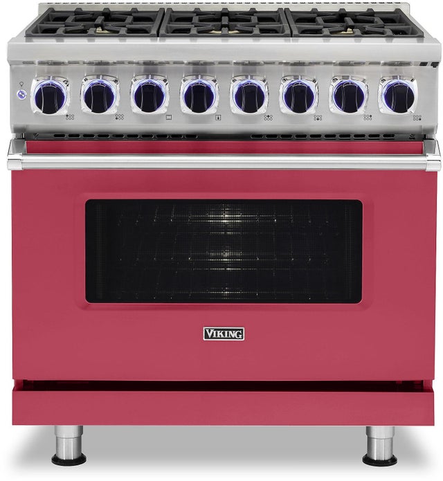 Viking VDR73626BVALP 36 Inch Freestanding Dual Fuel Range with Sealed B...