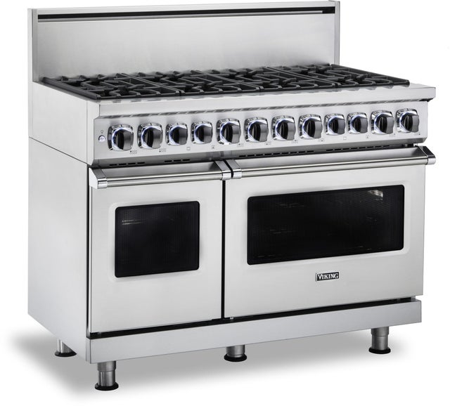 Viking VDR74826GPWLP 48 Inch Freestanding Dual Fuel Range with Gourmet-...