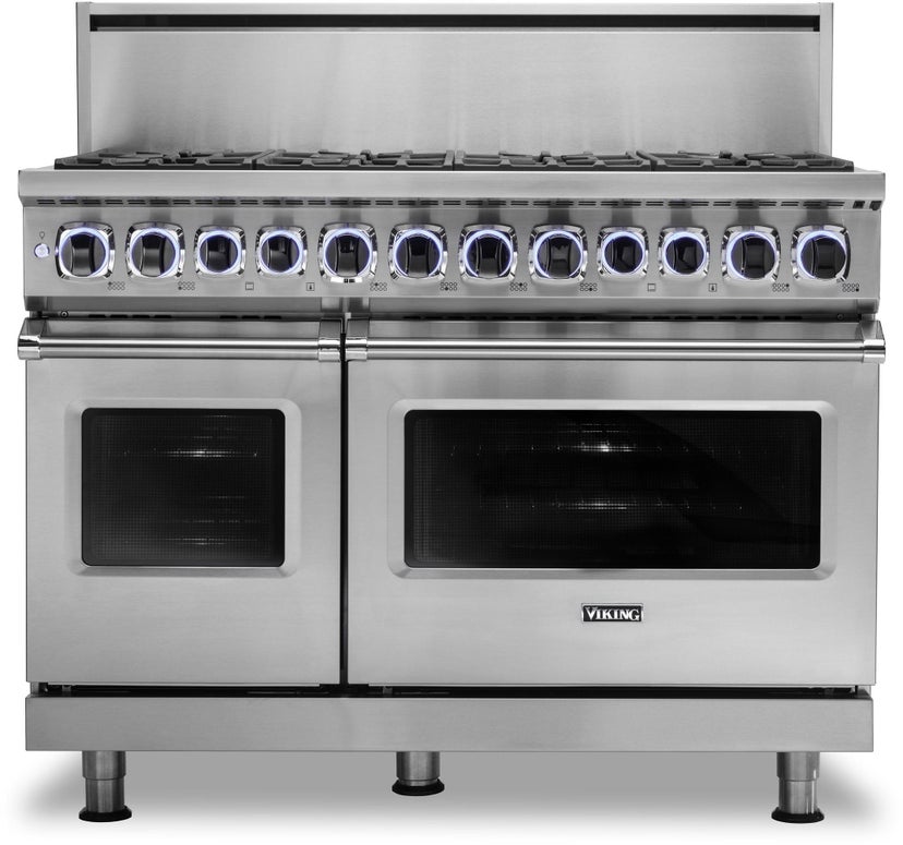 Viking VDR74826GPWLP 48 Inch Freestanding Dual Fuel Range with Gourmet-...