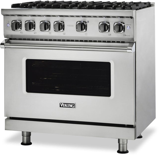 Viking VGR5366BSQ 36 Inch Freestanding Professional Gas Range with 6...