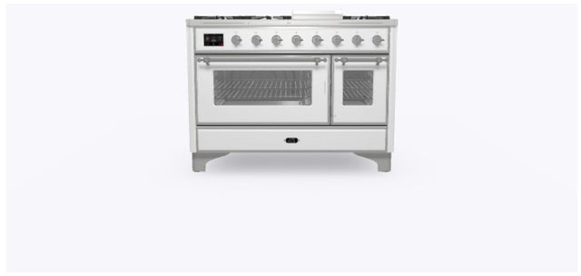 Ilve UM12FDNS3RAC 48 Inch Freestanding Dual Fuel Range with 8 Sealed...