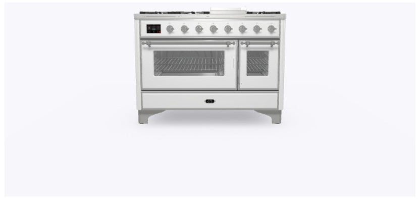 Ilve UM12FDNS3RAC 48 Inch Freestanding Dual Fuel Range with 8 Sealed...