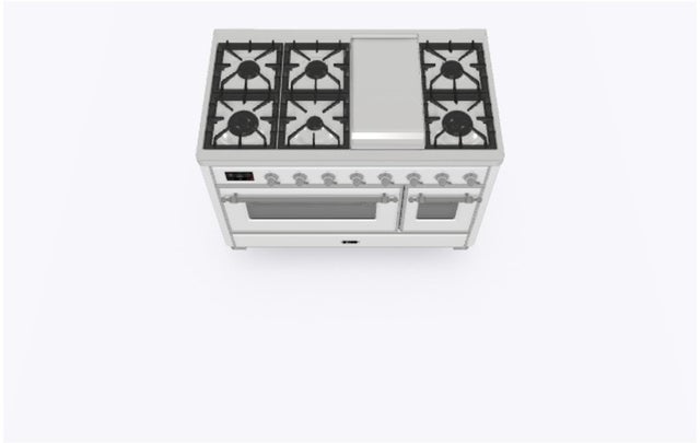 Ilve UM12FDNS3RAC 48 Inch Freestanding Dual Fuel Range with 8 Sealed...