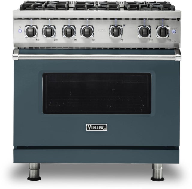 Viking VGR5366BSQ 36 Inch Freestanding Professional Gas Range with 6...