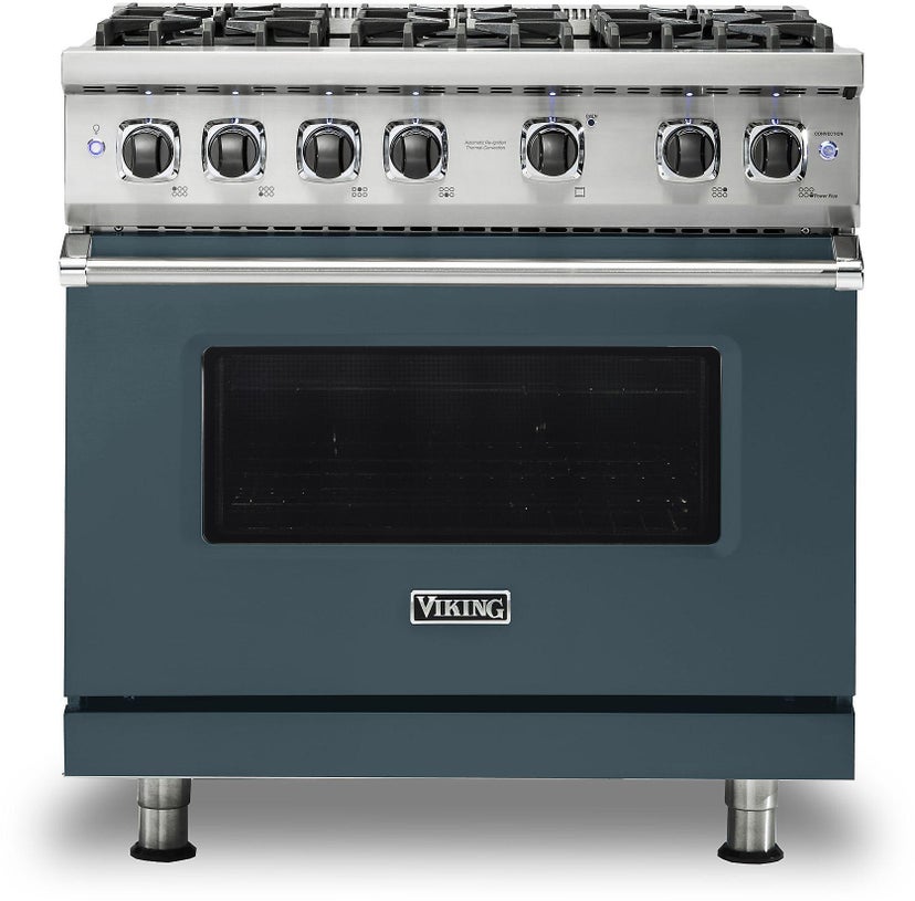 Viking VGR5366BSQ 36 Inch Freestanding Professional Gas Range with 6...